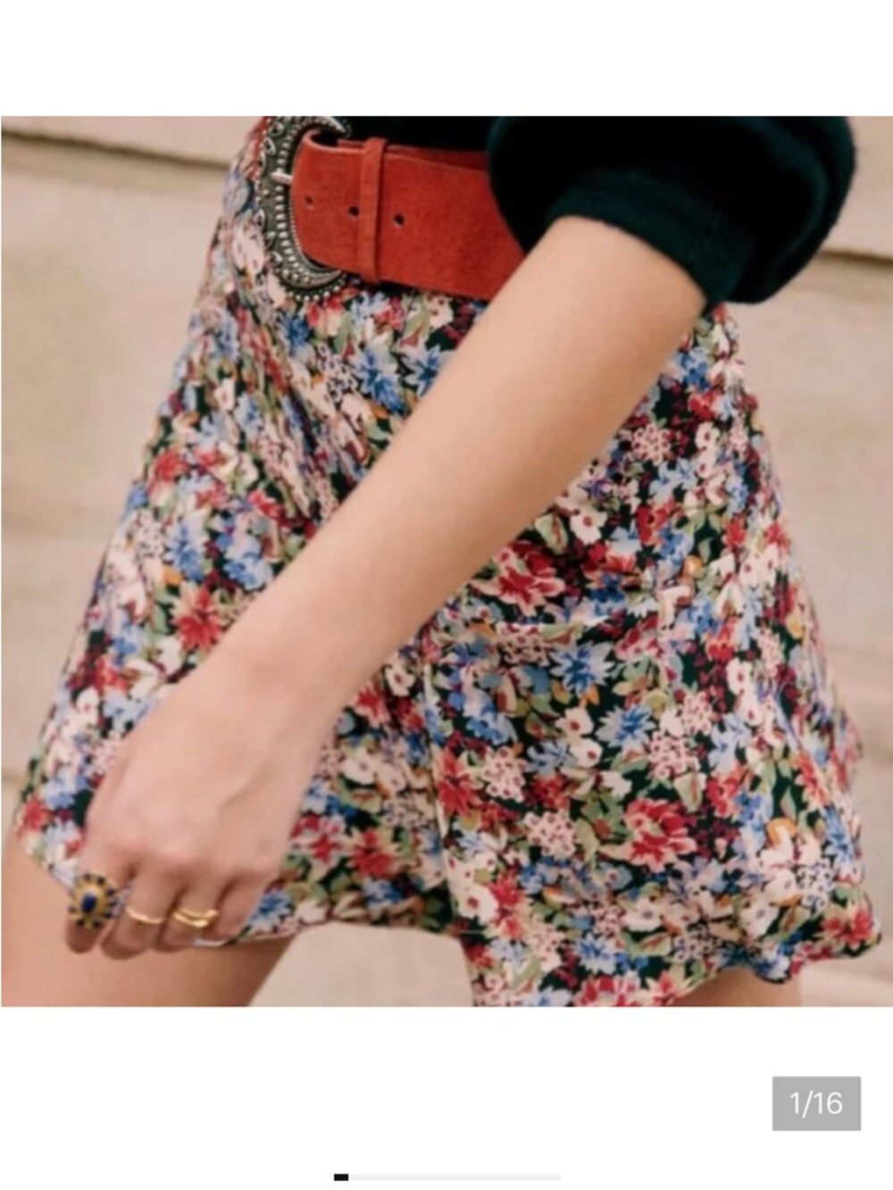Sezane Nour Floral Mini Skort Skirt